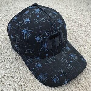 Travis Mathew Hat Dorsal Fin Flexfit 110 Snapback Tropical Palm Black Blue Cap
